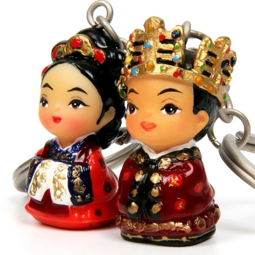 한국 전통 기념품 열쇠고리세트 신라왕/왕비
